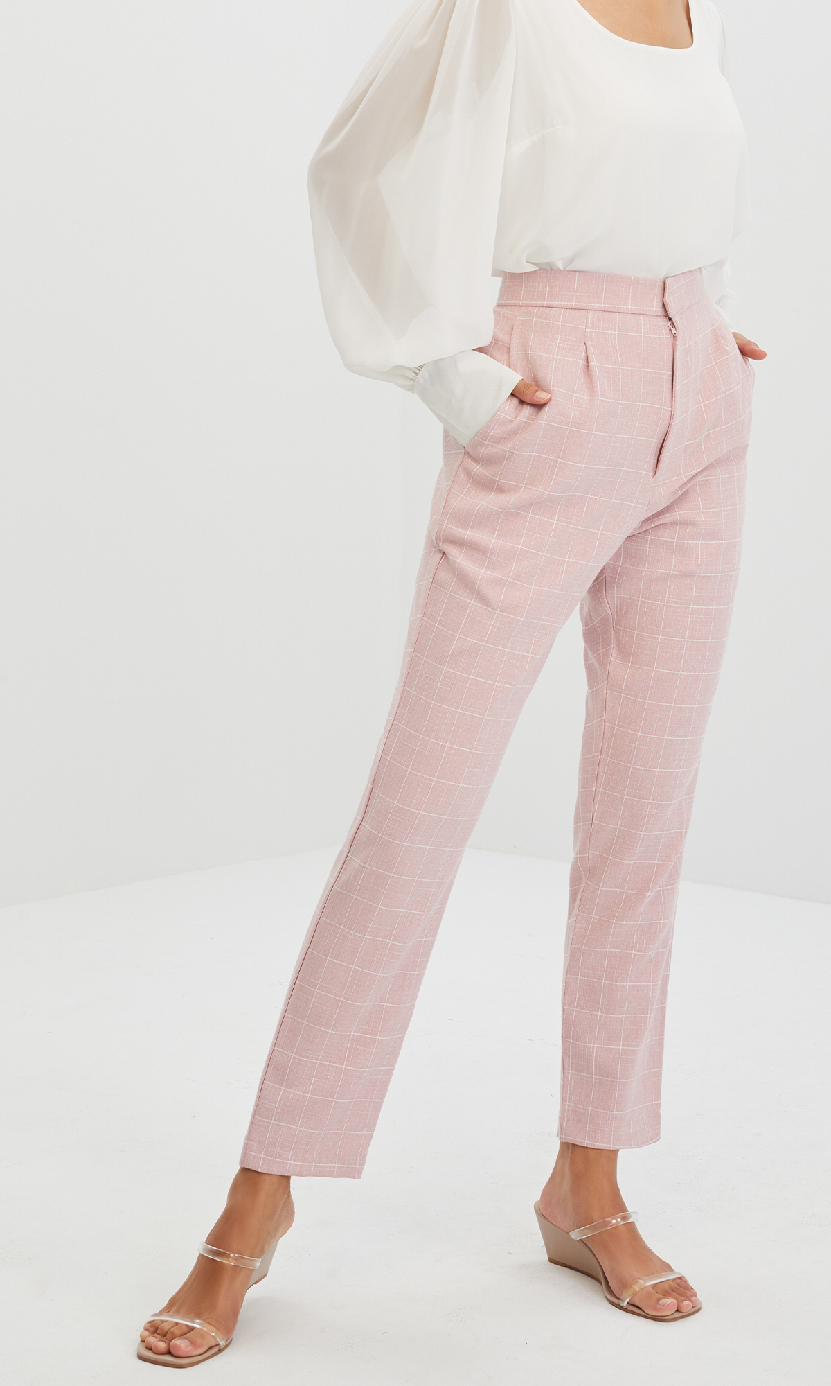 Jane Crop Pants in Dusty Pink